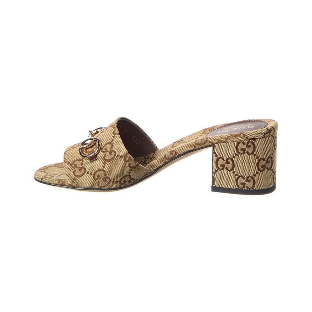 Gucci Horsebit Gg Canvas Sandal, Brown - Picture 2 of 5